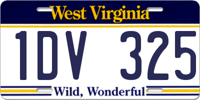 WV license plate 1DV325