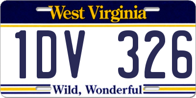 WV license plate 1DV326