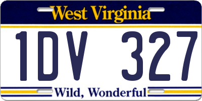 WV license plate 1DV327