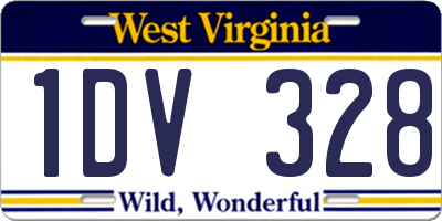 WV license plate 1DV328