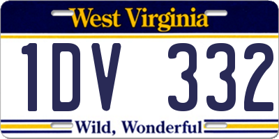 WV license plate 1DV332