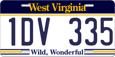 WV license plate 1DV335