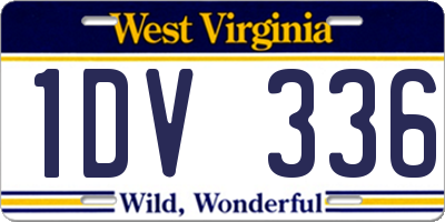 WV license plate 1DV336