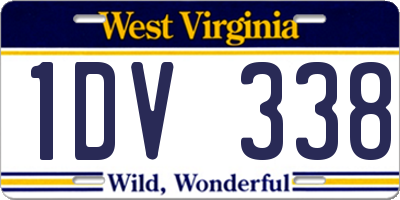 WV license plate 1DV338