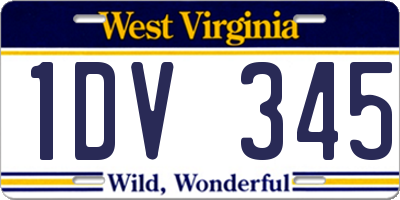 WV license plate 1DV345
