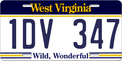 WV license plate 1DV347