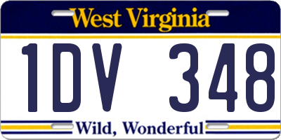 WV license plate 1DV348
