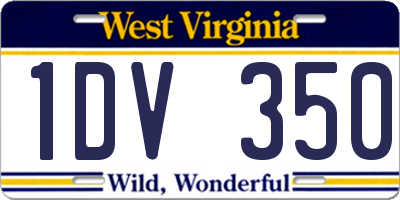 WV license plate 1DV350