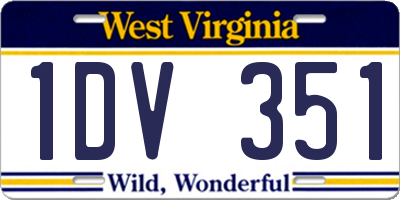 WV license plate 1DV351