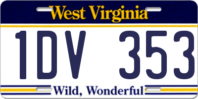 WV license plate 1DV353