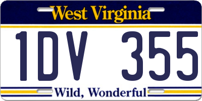 WV license plate 1DV355