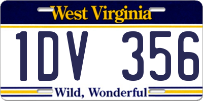 WV license plate 1DV356