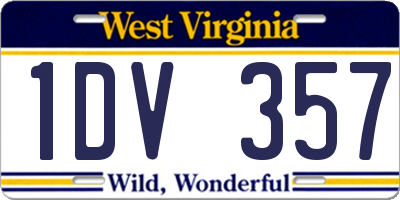 WV license plate 1DV357