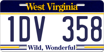 WV license plate 1DV358