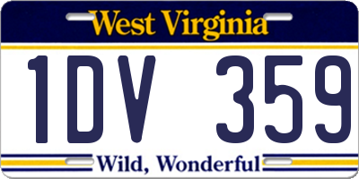 WV license plate 1DV359