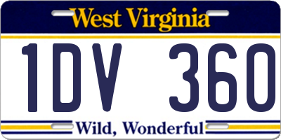 WV license plate 1DV360