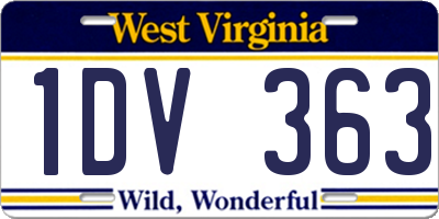 WV license plate 1DV363