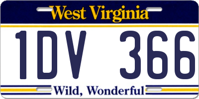 WV license plate 1DV366