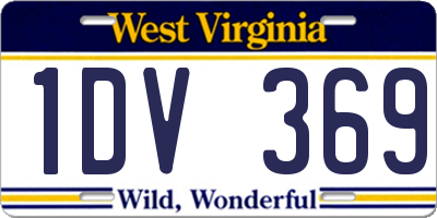 WV license plate 1DV369