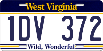WV license plate 1DV372