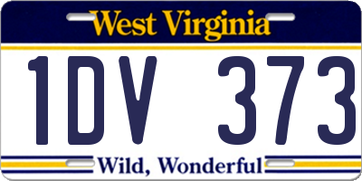 WV license plate 1DV373