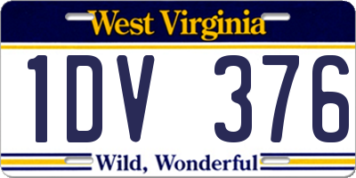 WV license plate 1DV376