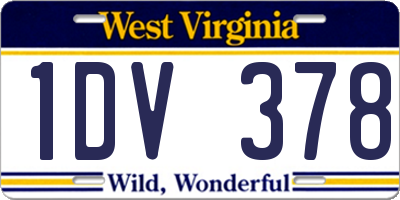 WV license plate 1DV378