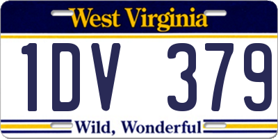 WV license plate 1DV379