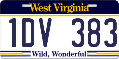 WV license plate 1DV383