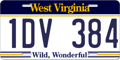 WV license plate 1DV384