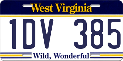 WV license plate 1DV385