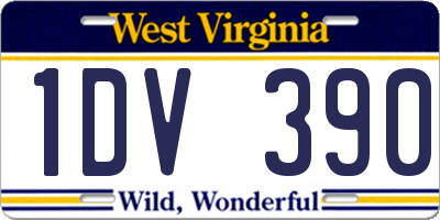 WV license plate 1DV390