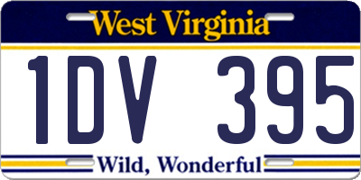 WV license plate 1DV395