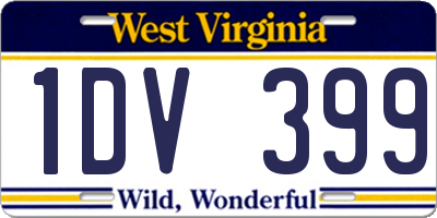 WV license plate 1DV399