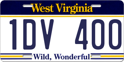 WV license plate 1DV400