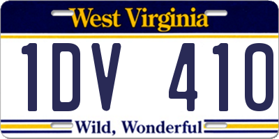 WV license plate 1DV410