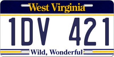 WV license plate 1DV421