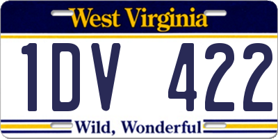 WV license plate 1DV422