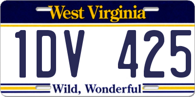 WV license plate 1DV425