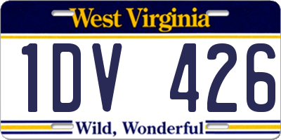 WV license plate 1DV426