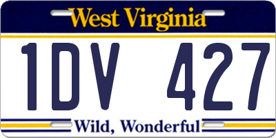 WV license plate 1DV427