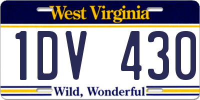 WV license plate 1DV430