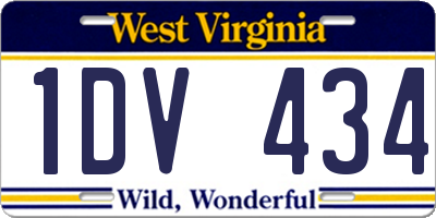 WV license plate 1DV434