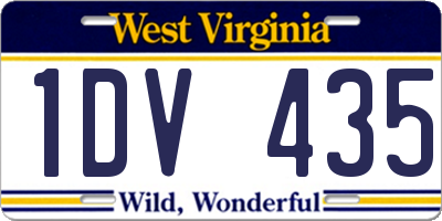 WV license plate 1DV435