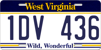 WV license plate 1DV436