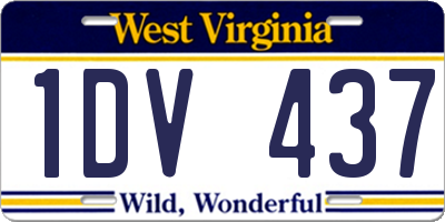 WV license plate 1DV437