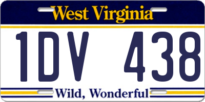 WV license plate 1DV438