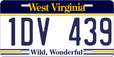WV license plate 1DV439