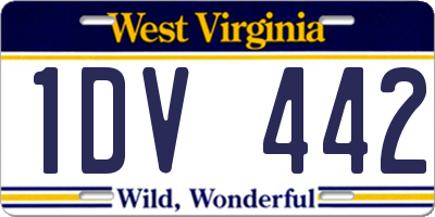 WV license plate 1DV442