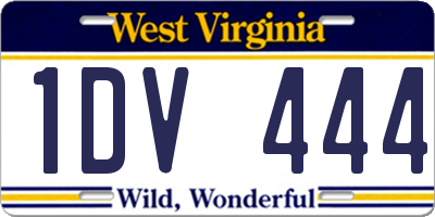 WV license plate 1DV444